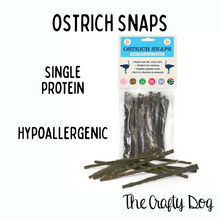 Load image into Gallery viewer, JR Pet Products - Ostrich Snaps - 3.5% Fat Low Fat Pancreatitis diet