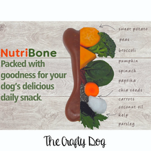 Load image into Gallery viewer, Carrot, Pumpkin, Sweet Potato, Broccoli, Spinach + Kelp Bone - Vegan Dog Treats - Nutribone