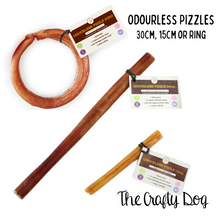 Load image into Gallery viewer, JR Pet Products - Odourless Pizzle - 15cm, 30cm or ring - Natural Chew For Dogs - Dental Treat