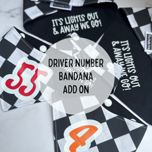 Load image into Gallery viewer, Driver Number Bandana Add On