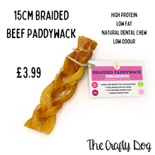 Load image into Gallery viewer, JR Pet Products - Braided Paddywack 15cm - Beef Plait - Low Odour
