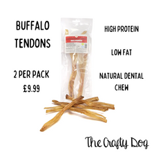 Load image into Gallery viewer, JR Pet Products - Buffalo Tendons 2 Per Pack - High Protein - Natural Dental Chew
