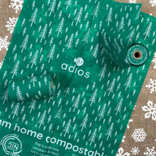 Load image into Gallery viewer, Adios Poop Bags Individual Rolls - Winter Edition - Red Reindeer or Green Pine Trees