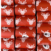 Load image into Gallery viewer, Adios Poop Bags Individual Rolls - Winter Edition - Red Reindeer or Green Pine Trees