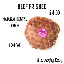 Load image into Gallery viewer, JR Pet Products - Beef Frisbee - Low Odour Dental Chew
