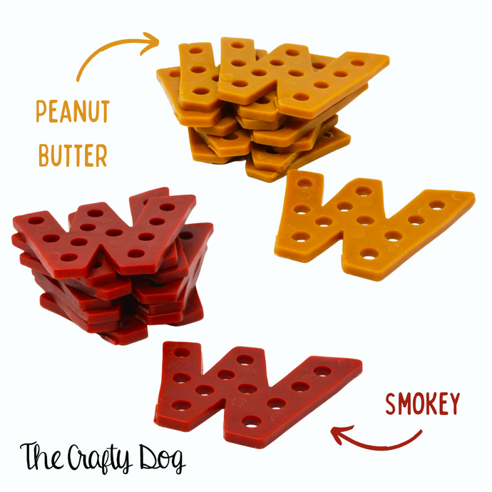 W'Zis - Vegan - Peanut Butter or Smokey Plant Based Dog Chew - Sweet Potato Tomato Peanut Butter Pumpkin