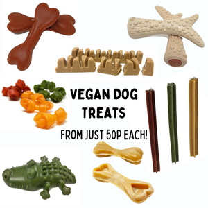 Peanut Butter Dual Sided Bone - Small or Medium - Vegan Dog Treats