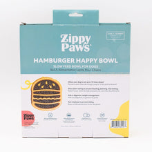 Load image into Gallery viewer, Zippy Paws - Happy Bowls - Hamburger Yellow
