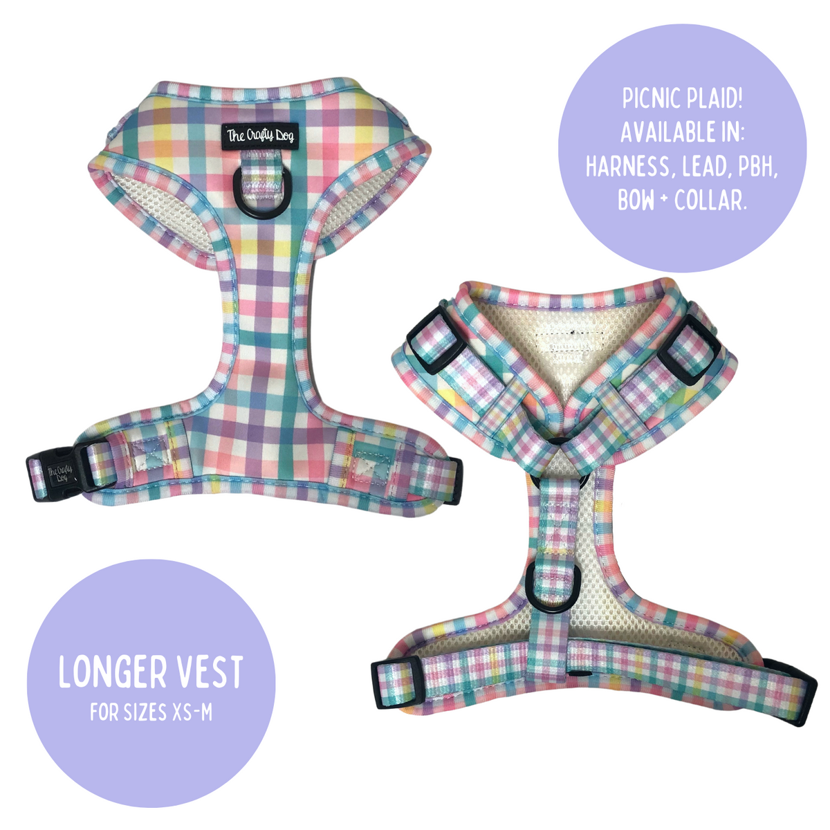 Picnic Plaid Harness TheCraftyDogCo