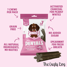 Load image into Gallery viewer, Denzels -  Dentals Small Dogs/Puppies: Salmon, Spearmint &amp; Coconut Oil (7 chews)