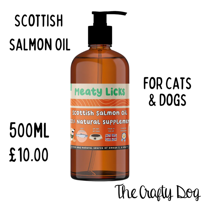 100% Scottish Salmon Oil For Cats & Dogs - 500ml - Meaty Licks