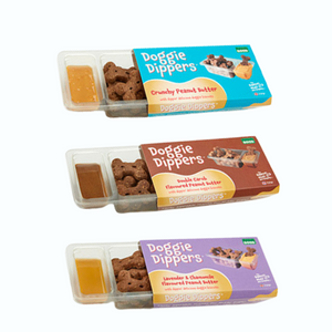 Doggie Dippers: Peanut Butter + Biscuit Dip Dog Treats 100g - 3 Flavours