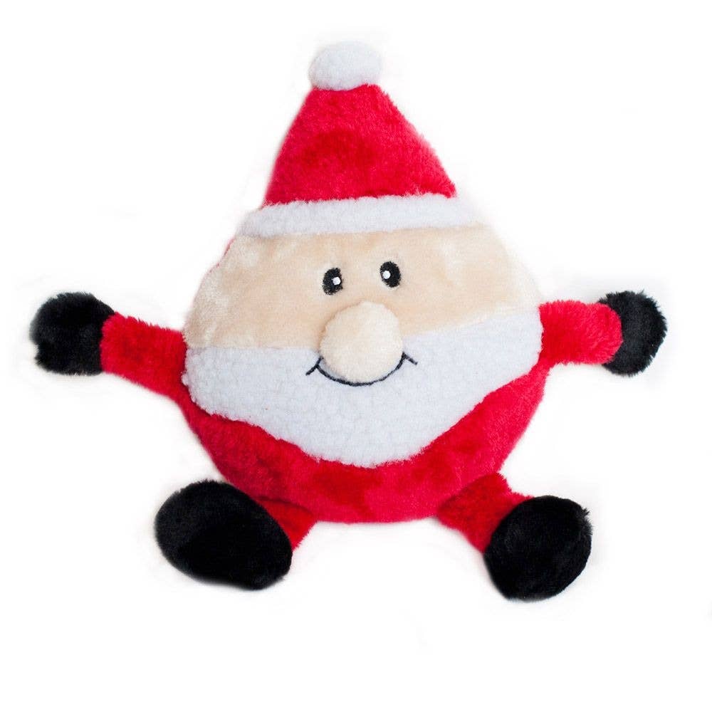 Zippy Paws -  Holiday Brainey - Santa - Plush Dog Toy