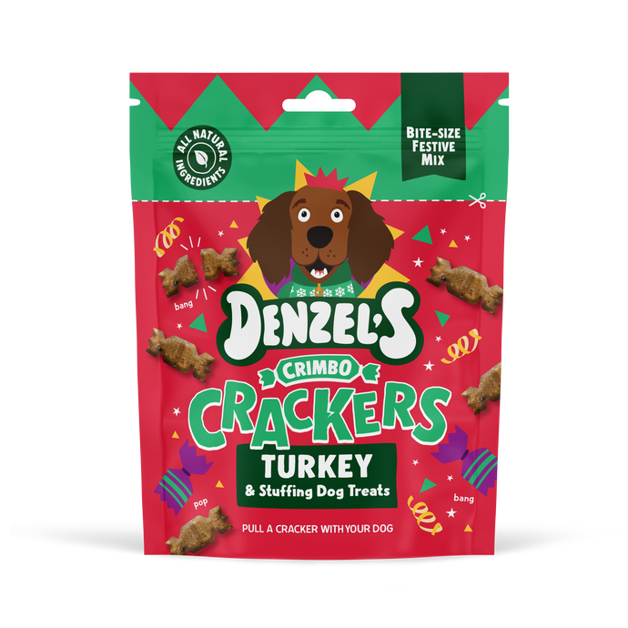 Denzels - Crimbo Crackers - Turkey & Stuffing Dog Treats - 90g