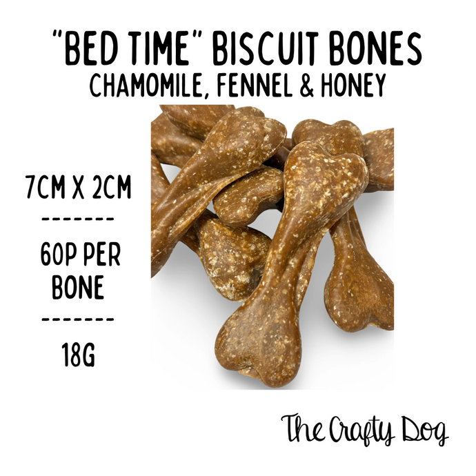 Bed Time Bone Biscuit - 7cm - Chamomile, Honey and Fennel - Vegan & Grain Free