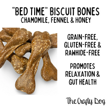 Load image into Gallery viewer, Bed Time Bone Biscuit - 7cm - Chamomile, Honey and Fennel - Vegan &amp; Grain Free