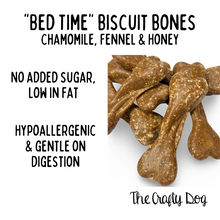 Load image into Gallery viewer, Bed Time Bone Biscuit - 7cm - Chamomile, Honey and Fennel - Vegan &amp; Grain Free