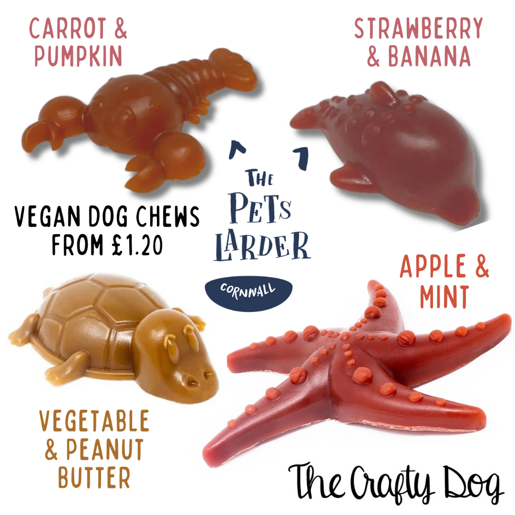 The Pets Larder - Sea Themed Vegan Chews - Dolphin, Turtle, Lobster and Starfish