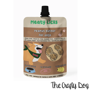 Meaty Licks Peanut Butter Pouches - 113g / 4oz - Beef Steak, Roast Chicken, Roast Turkey, Smokey Bacon, Birthday Cake, Calming, Strawberry Jam & Original Peanut Butter