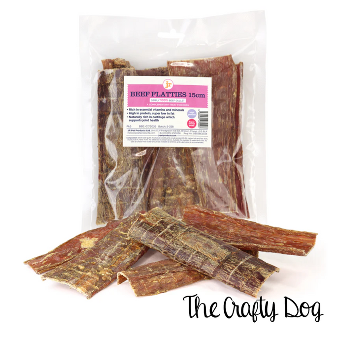 JR Pet Products - Air Dried Beef Flatties - 15cm 5pk