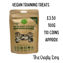 Load image into Gallery viewer, Vegan Training Treats - Peanut Butter Reward Coins - 100g - 110 coins approx