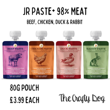 Load image into Gallery viewer, JR Pet Products - Paste+ 98% Meat - Beef, Chicken, Duck &amp; Rabbit - Enrichment, Training or Meal Topper
