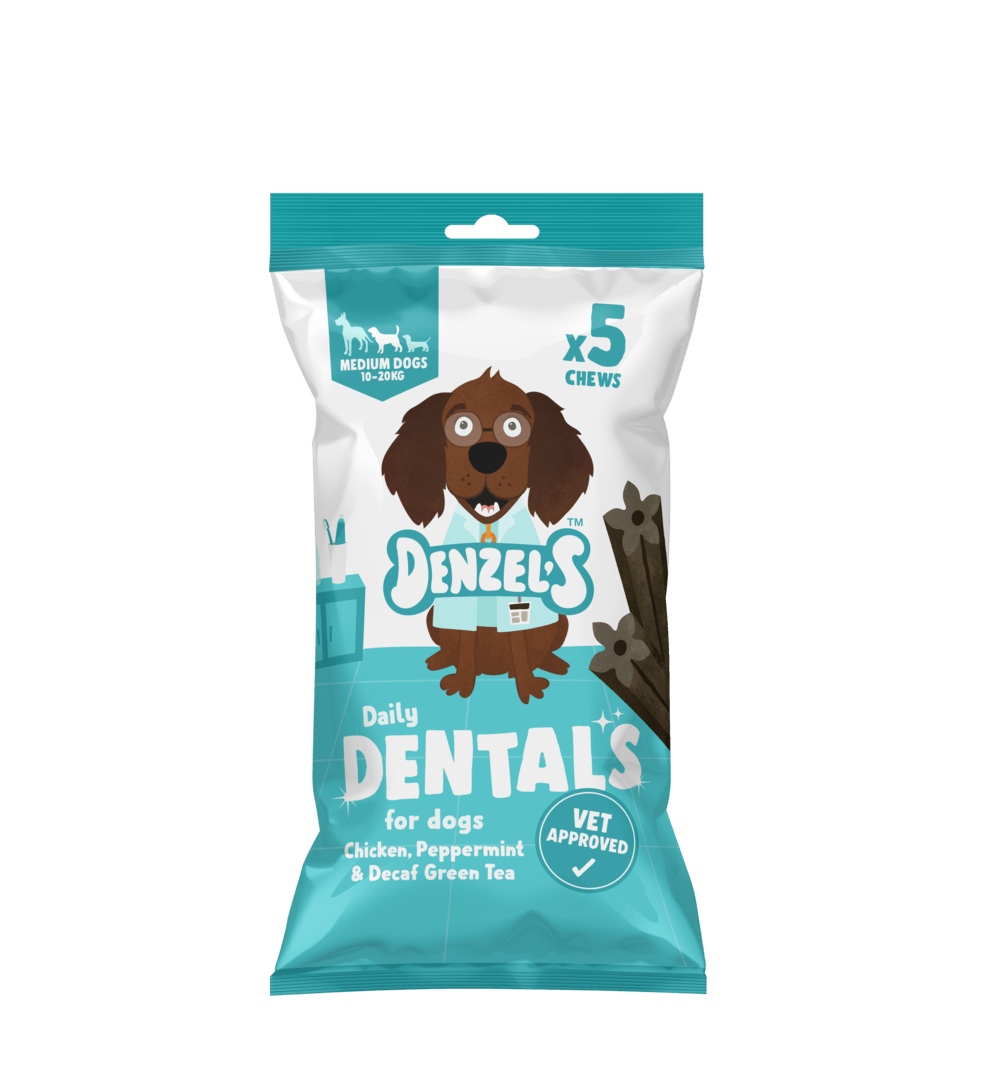 Denzels -    Daily Dentals For Medium Dogs: Chicken, Peppermint & Decaf Green Tea (5 chews)