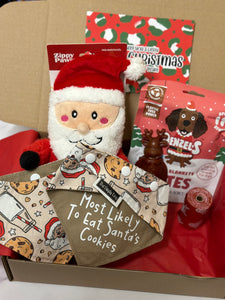 Gift Set ONE - Denzels Bites, Adios Poop Bags, Reindeer Vegan Treats, Santa Toy + Bandana
