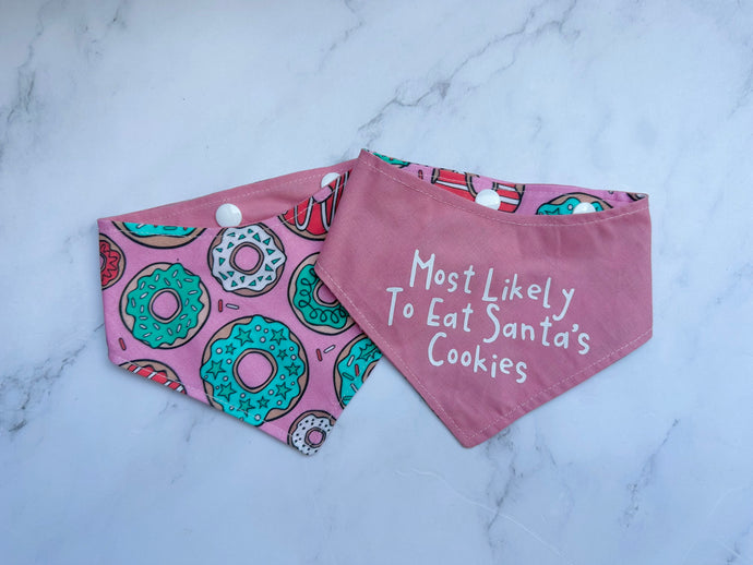 Santas Cookies - Pink - Bandana