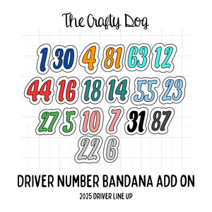 Driver Number Bandana Add On