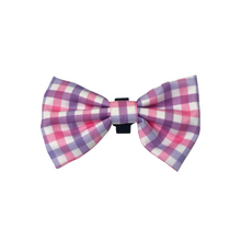 Load image into Gallery viewer, Bubblegum Plaid Bow Tie