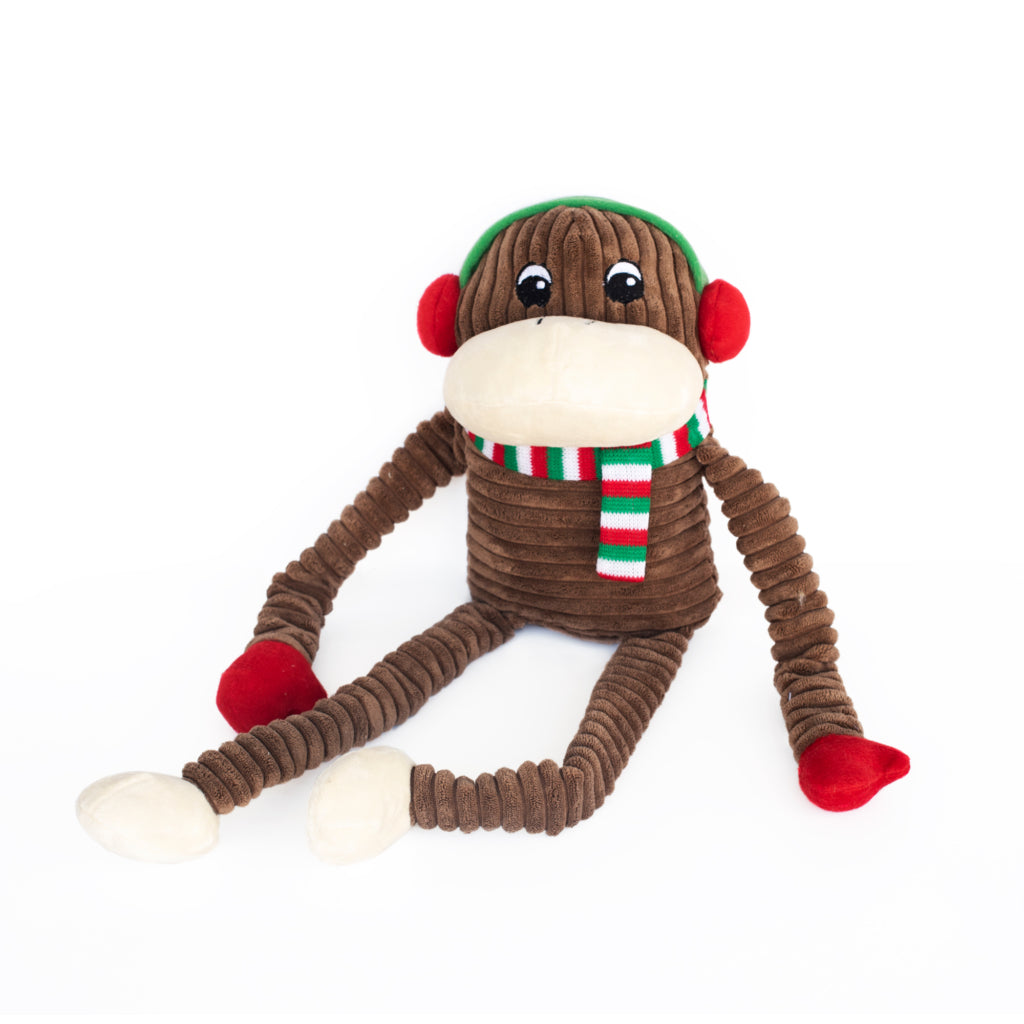 Zippy Paws - Holiday Crinkle Monkey XL