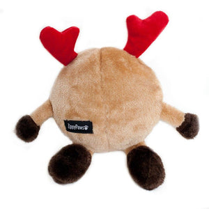 Zippy Paws -  Holiday Brainey - Reindeer - Plush Dog Toy