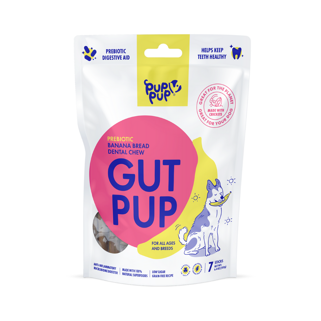 Gut Pup - Prebiotic Banana Bread Dental Chews (7 Chews) - *INSECT PROTEIN*