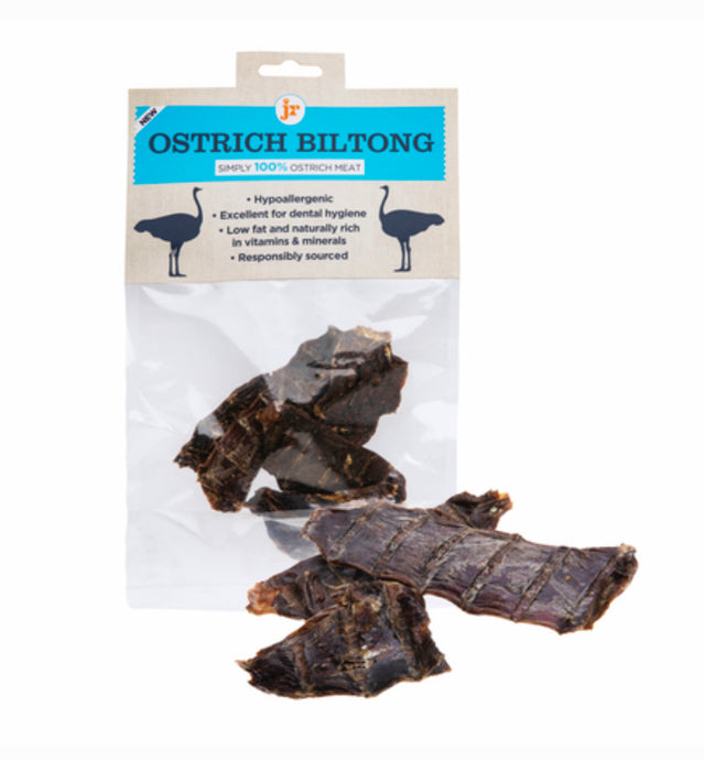 JR Pet Products - Ostrich Billtong - 60g Small Pieces - BB 9/25